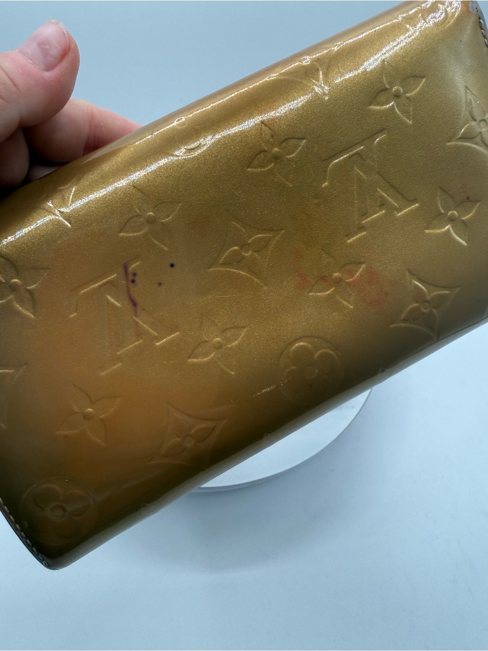 Louis Vuitton Bronze Vernis wallet rare color/COA - Picture 4 of 16